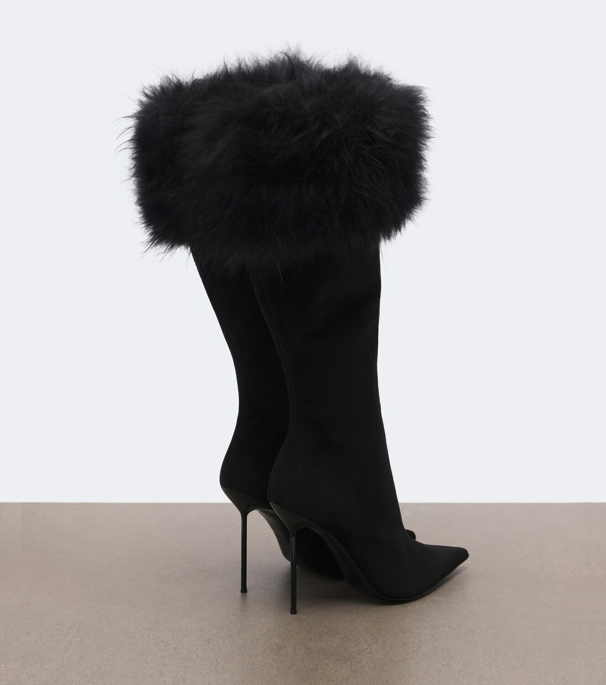 Paris Texas Lidia suede and shearling knee-high boots