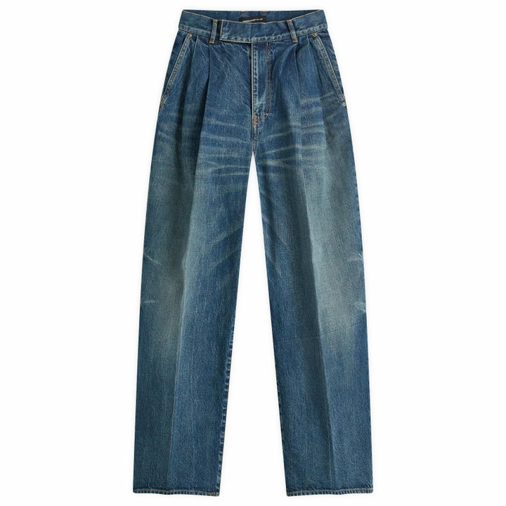 Photo: Undercover Women's Pleat Front Denim Trouser in Blue