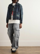 SAINT Mxxxxxx - Distressed Pleated Denim Jacket - Blue