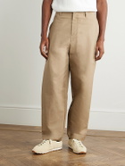 Amomento - Tapered Pleated Cotton Trousers - Neutrals