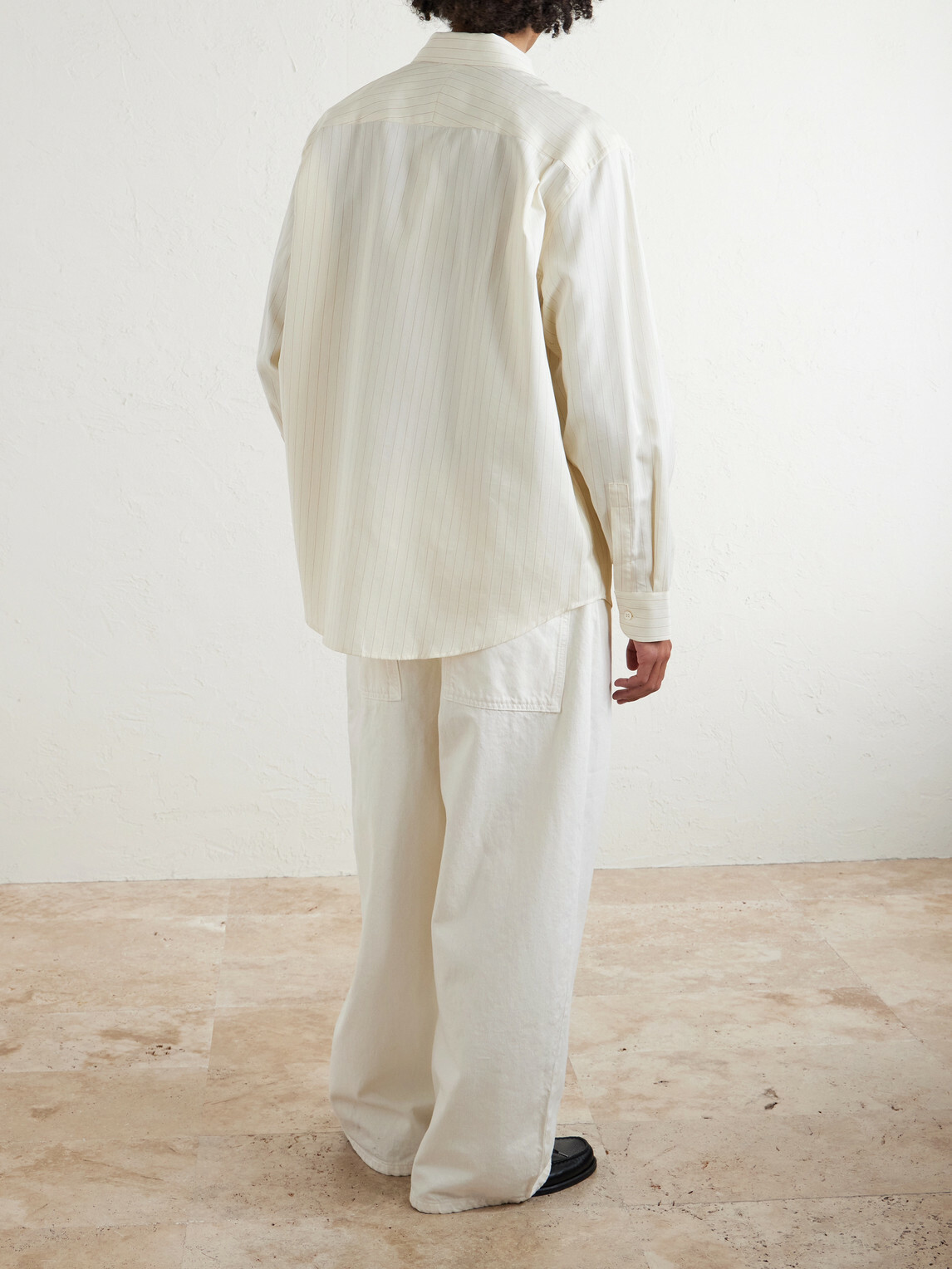 Studio Nicholson - View Striped Silk and Cotton-Blend Shirt - Neutrals