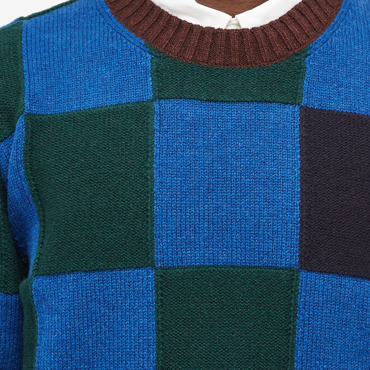 Country Of Origin Men's Check Crew Knit in Raisin/Tartan/Dearne