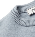 AMI - Oversized Logo-Intarsia Virgin Wool Sweater - Blue