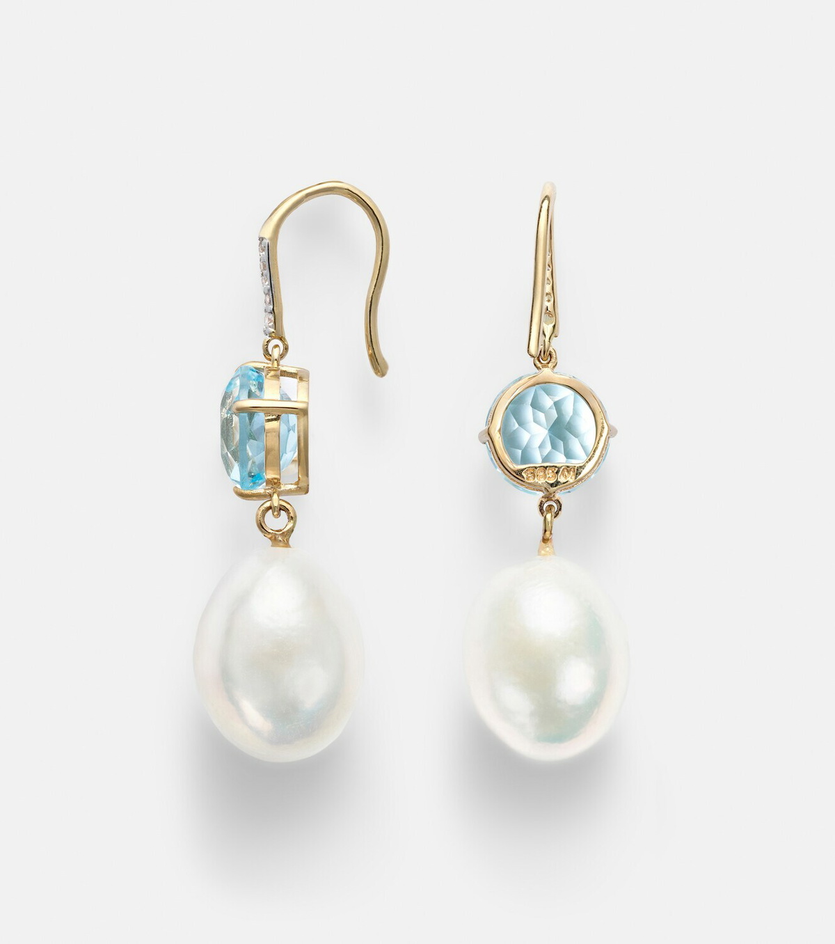 Mateo 14kt gold drop earrings with gemstones