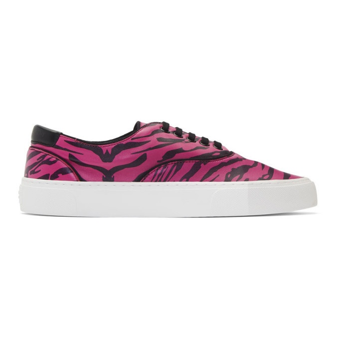 Photo: Saint Laurent Black and Pink Zebra Print Venice Sneakers