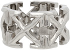 Off-White Silver Melted Arrows Ring