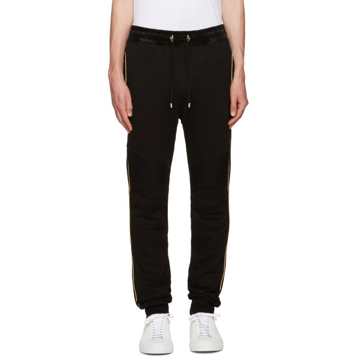 Photo: Balmain Black and Gold Trimmed Lounge Pants