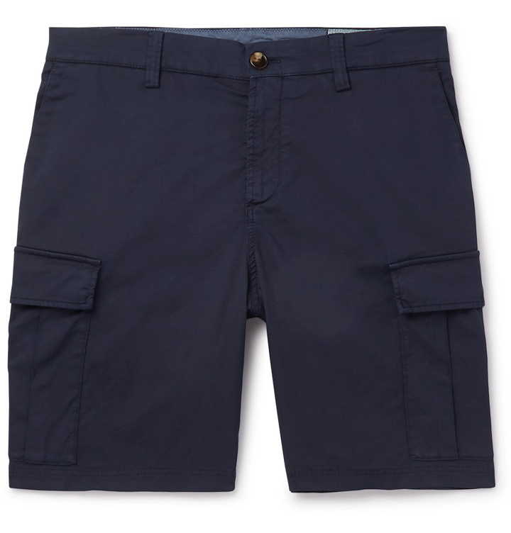 Photo: Brunello Cucinelli - Cotton-Blend Twill Cargo Shorts - Blue