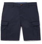 Brunello Cucinelli - Cotton-Blend Twill Cargo Shorts - Blue