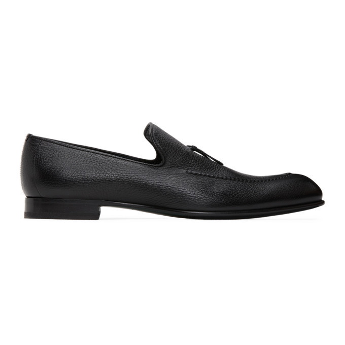 Photo: Brioni Black Leather Lukas Loafers