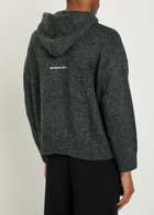 Mki Miyuki Zoku Logo-embroidered Hooded Brushed Knit Jumper Charcoal