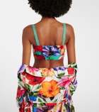 Dolce&Gabbana Floral silk-blend crop top