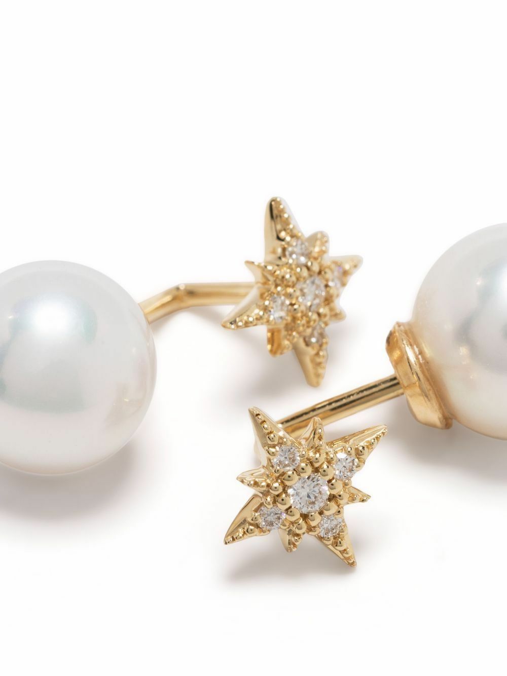 Mizuki 14K Yellow Gold Sea Of Beauty Pearl And Diamond Stud Earrings