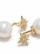 Mizuki 14K Yellow Gold Sea Of Beauty Pearl And Diamond Stud Earrings