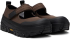 AMOMENTO Brown & Black Vibram Mary Jane Ballerina Flats