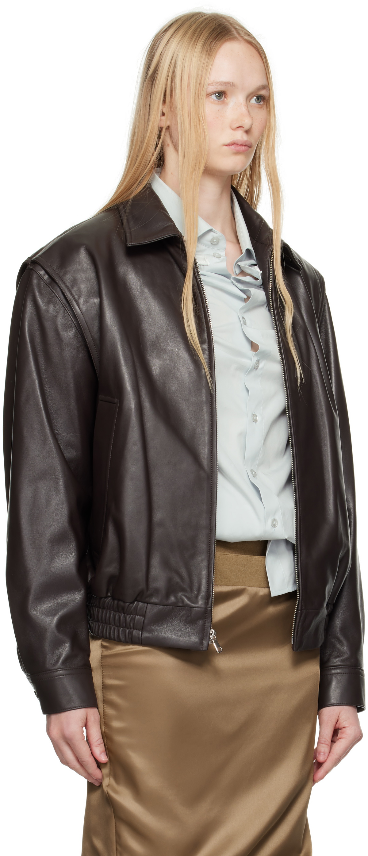 Commission Brown Garrison Leather Jacket