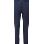 SALLE PRIVÉE - Navy Gehry Slim-Fit Cotton and Linen-Blend Suit Trousers - Blue