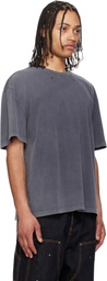 KUSIKOHC Gray Flower Printed T-shirt