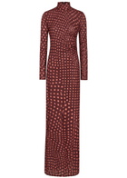 Stella Mccartney Polka dot Mesh Maxi Dress Burgundy