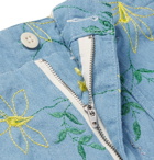 Engineered Garments - Embroidered Cotton-Chambray Shorts - Blue