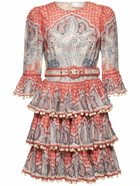 ZIMMERMANN - Vitali Tiered Hem Linen Mini Dress