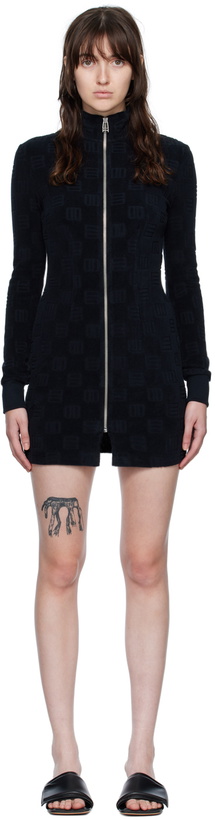 Photo: AMBUSH Black Monogram Zip Minidress