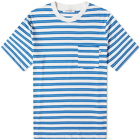 Wood Wood Men's Bobby Striped T-Shirt in Bright Blue