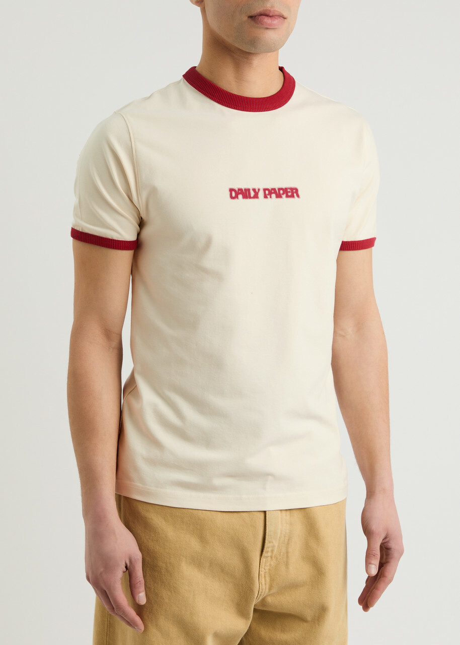 Daily Paper Dotted Type Logo Cotton T-shirt Off White