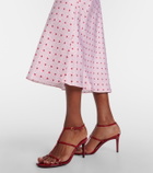 Rodarte Floral-appliqué printed silk slip dress