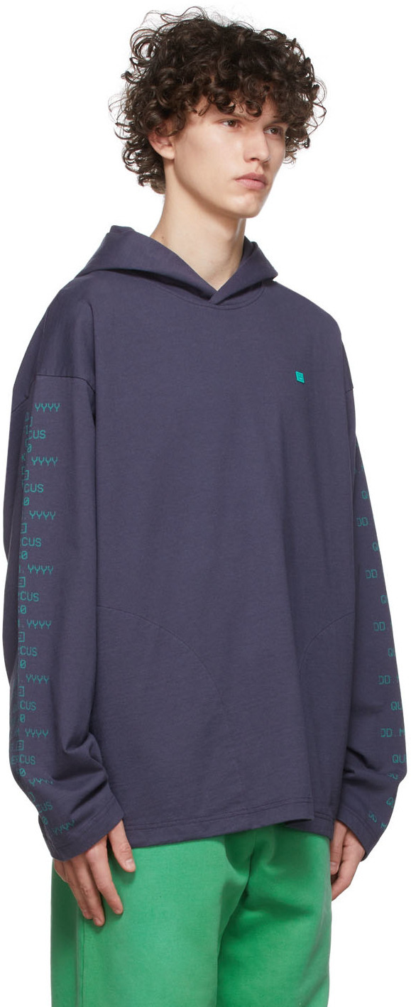 Acne Studios Indigo Cotton Hoodie Acne Studios