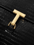 TOM FORD - Glossed Croc-Effect Leather Document Holder