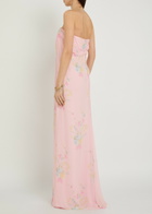 Loveshackfancy Emara Floral Strapless Chiffon Maxi Dress Pink