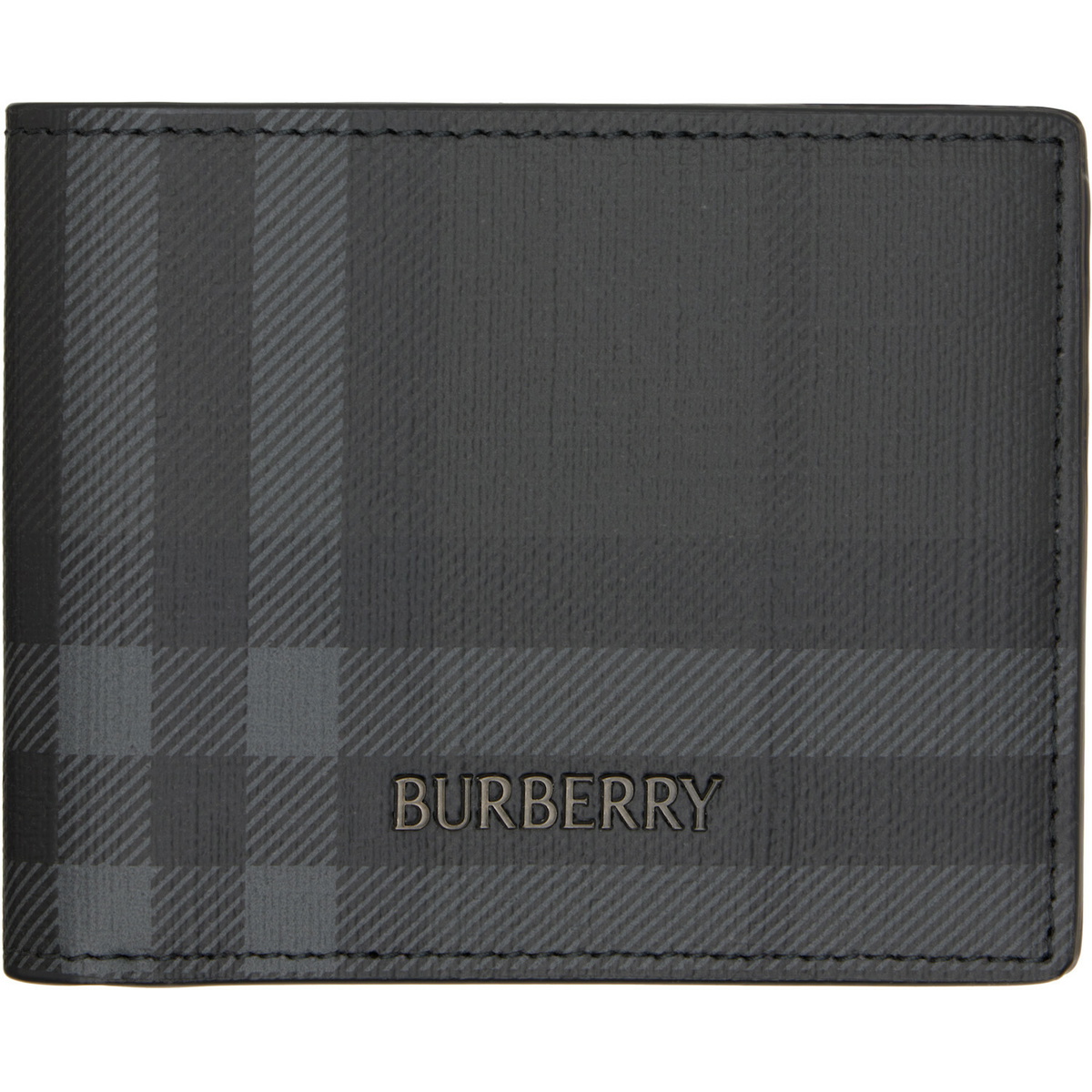 Burberry Gray City Check Slim Bifold Wallet