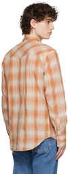 RRL Orange & Beige Western Plaid Shirt