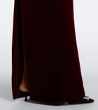 David Koma Embellished halterneck velvet gown