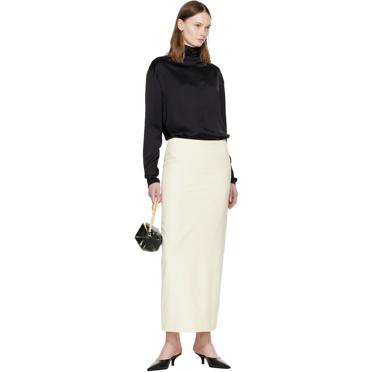 TOTEME Off-White Light Wool Maxi Skirt