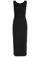 Emporio Armani Textured-knit Midi Dress Black
