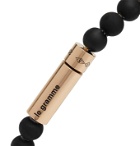 Le Gramme - 18-Karat Gold Beaded Bracelet - Black