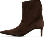 KHAITE Brown Ona Ankle Boots