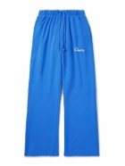 Cherry Los Angeles - Straight-Leg Logo-Embroidered Cotton-Jersey Sweatpants - Blue