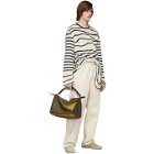 Lanvin Navy and Off-White Stripe Asymmetric Pullover