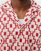 Oas White Machu Terry Shirt Red|Beige - Mens - Shortsleeves