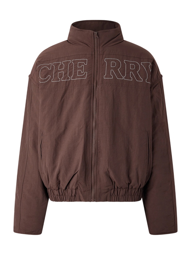 Photo: Cherry Los Angeles - Pit Crew Logo-Embroidered Padded Nylon Jacket - Brown