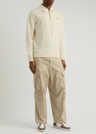 Fred Perry Logo Half-zip Cotton Sweatshirt Cream
