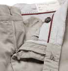 Brunello Cucinelli - Slim-Fit Cotton Trousers - Men - Tan