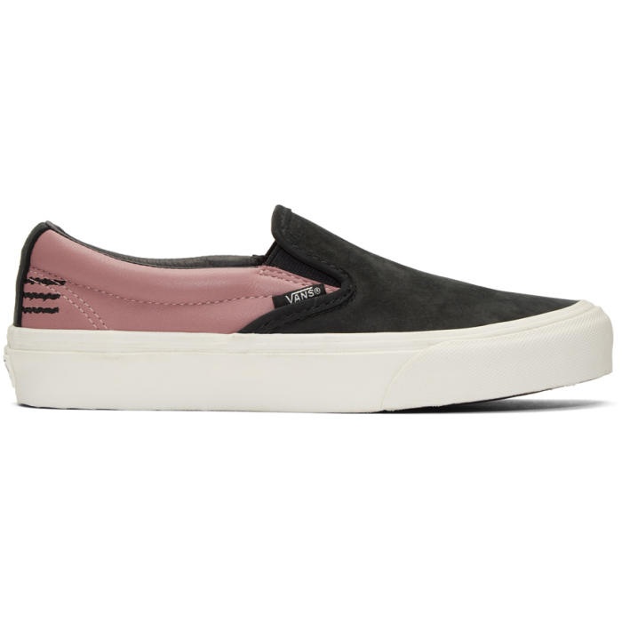 Photo: Vans Black and Pink Taka Hayashi Edition TH 66 LX Slip-On Sneakers