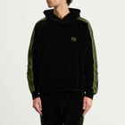 Needles Men's Velour Track Hoodie in Black
