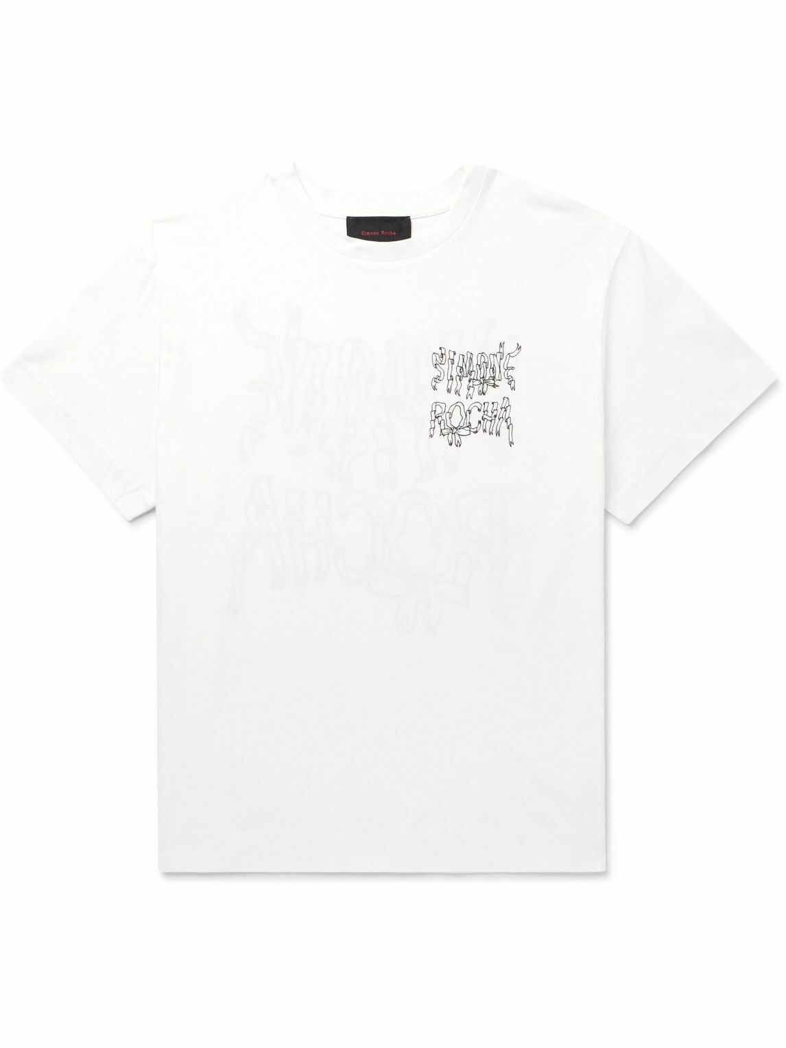 Simone Rocha - Ribbon Logo-Print Cotton-Jersey T-Shirt
