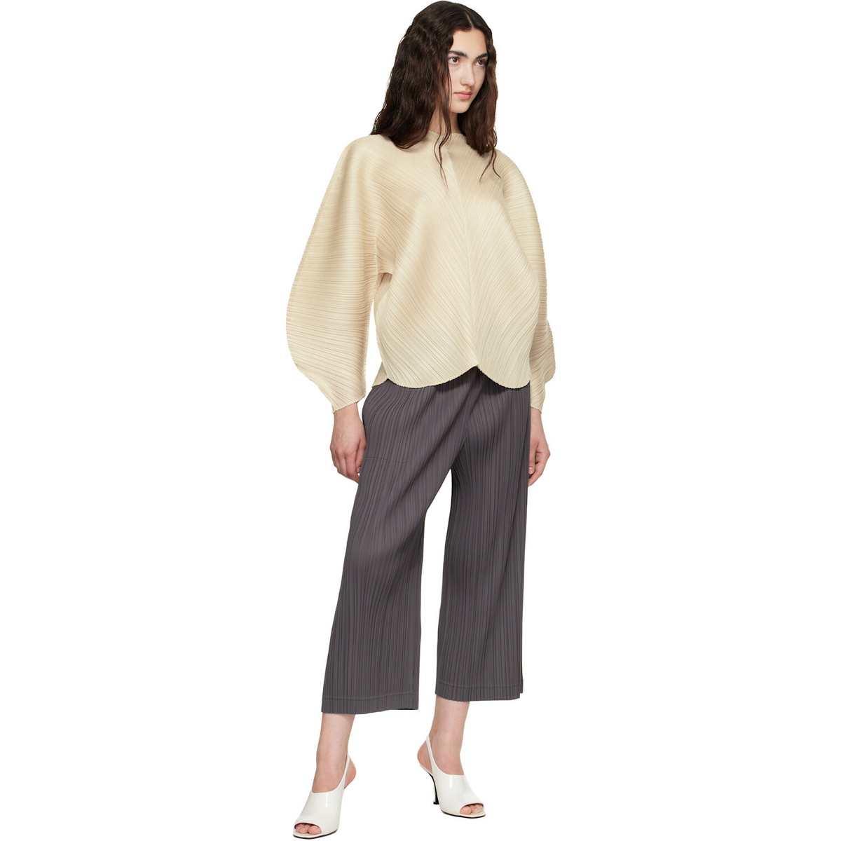 PLEATS PLEASE ISSEY MIYAKE Beige Coast Blouse
