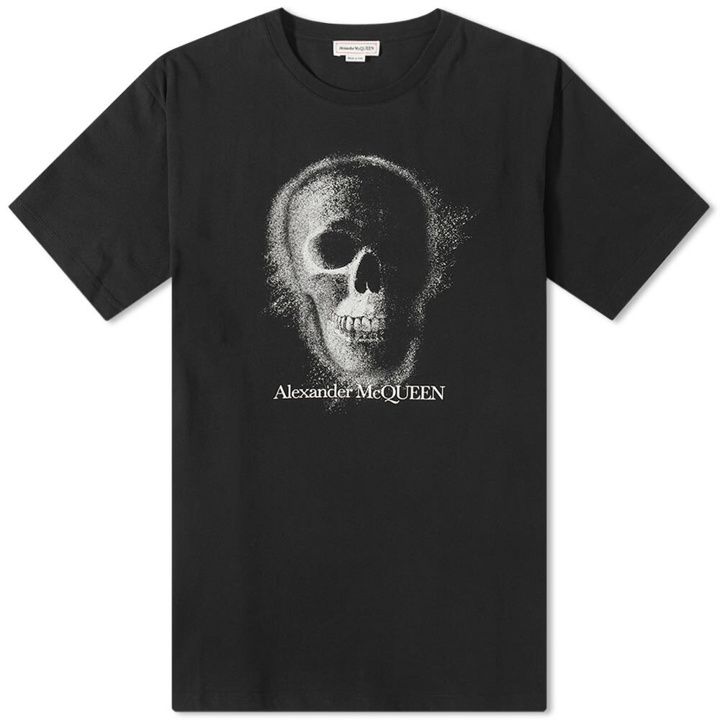 Photo: Alexander McQueen Men's Skull Print Logo T-Shirt in Black/Silver